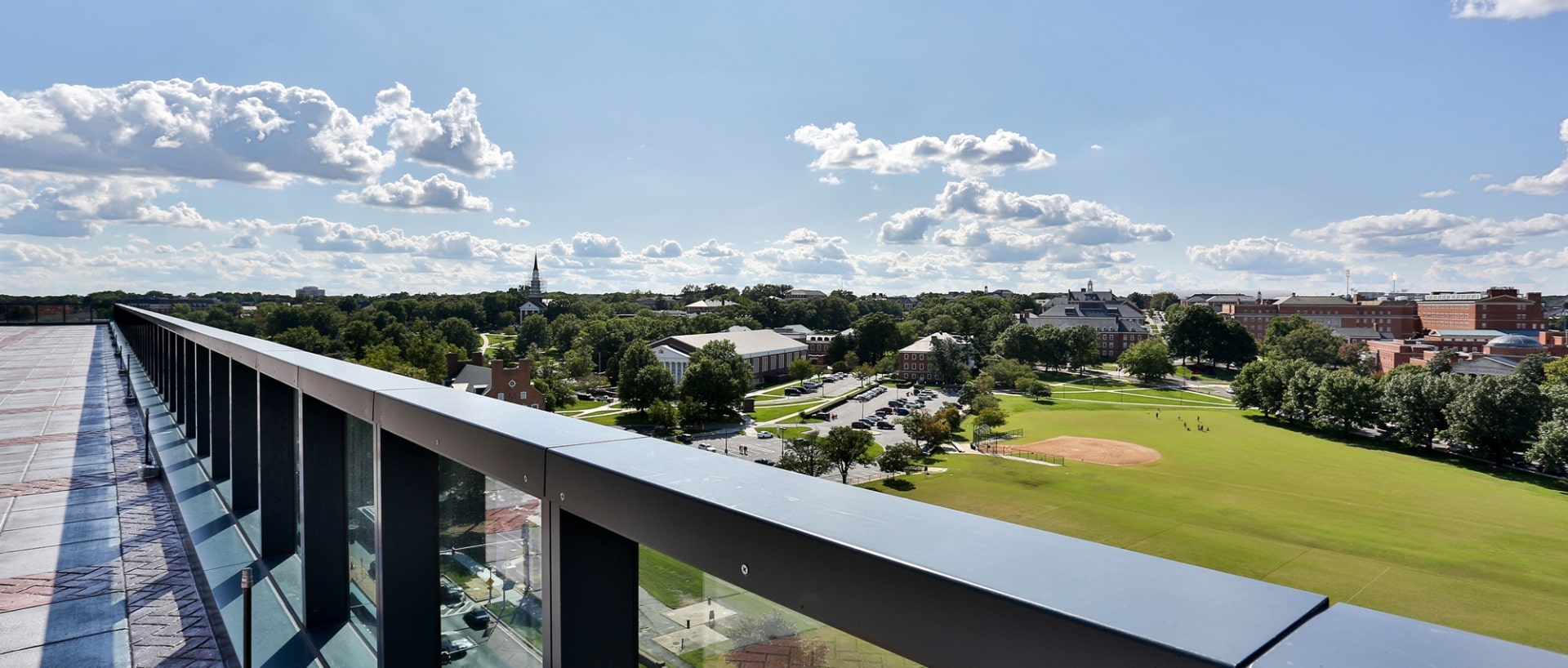 balcony view of field at The Hotel at the University of Maryland